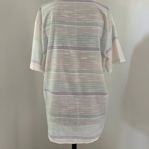 Vintage Leo Chevalier Shirt Mens Medium White Striped Button Up - Picture 2 of 3